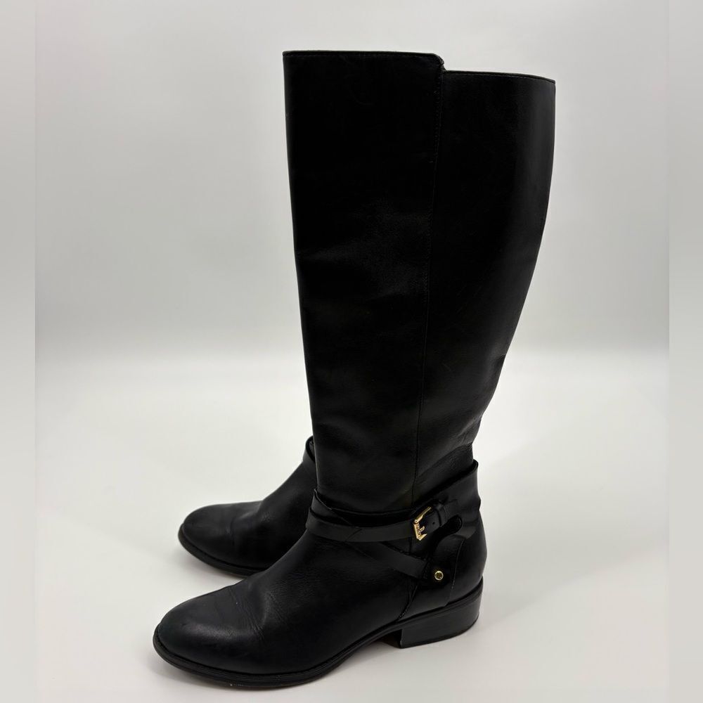 Ralph Lauren | Black Knee-High Maria Leather riding Boots | size 9